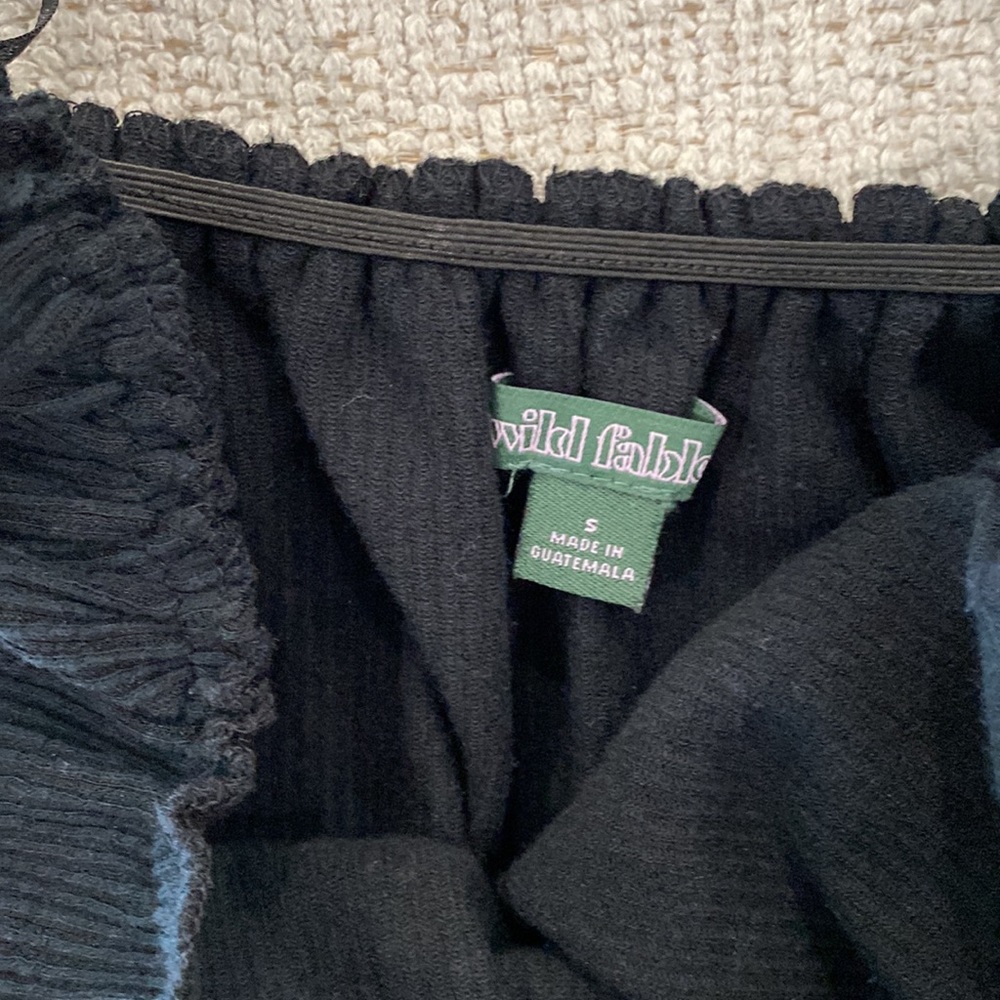 Wild Fable Black Ribbed Crop Top - Picture 4 of 6